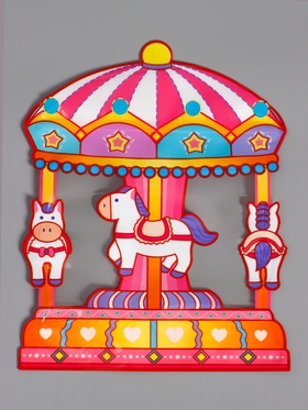 Пакет подарочный, с zip-lock застежкой «Карусель» с окном, 18×17+7 см