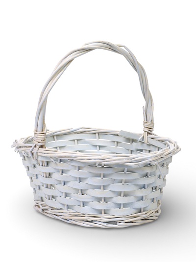 Корзина плетёная для хранения, 28×20×11 см, ручка h=14 см, ива, белая, Greengo