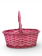 Корзина плетеная ива 28 х 20 х 11 см ручка 14 см, розовый 10918309