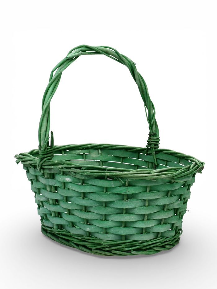 Корзина плетёная для хранения, 28×20×11 см, ручка h=14 см, ива, зелёная, Greengo - Фото 1