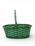 Корзина плетеная ива 28 х 20 х 11 см ручка 14 см, зеленый - фото 68174670