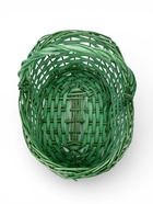 Корзина плетеная ива 28 х 20 х 11 см ручка 14 см, зеленый - фото 68174673