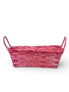 Корзина плетеная 24 х 20 х 8 см,боковые ручки, розовый квадрат - фото 68174681