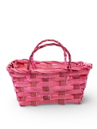 Корзина плетеная 24 х 20 х 8 см,боковые ручки, розовый квадрат - фото 68174682