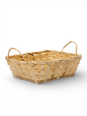 Корзина плетеная 24 х 20 х 8 см,боковые ручки, натуральный квадрат