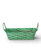 Корзина плетеная 24 х 20 х 8 см,боковые ручки, зеленый квадрат - фото 68174691