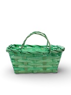 Корзина плетеная 24 х 20 х 8 см,боковые ручки, зеленый квадрат - фото 68174692