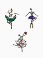 Броши «Балеринки», набор 3 шт. МИКС в серебре - фото 65466619
