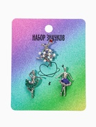 Броши «Балеринки», набор 3 шт. МИКС в серебре - фото 65466622