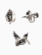 Броши «Голубь, листик, подснежник», набор 3 шт. цветной в серебре 10904629