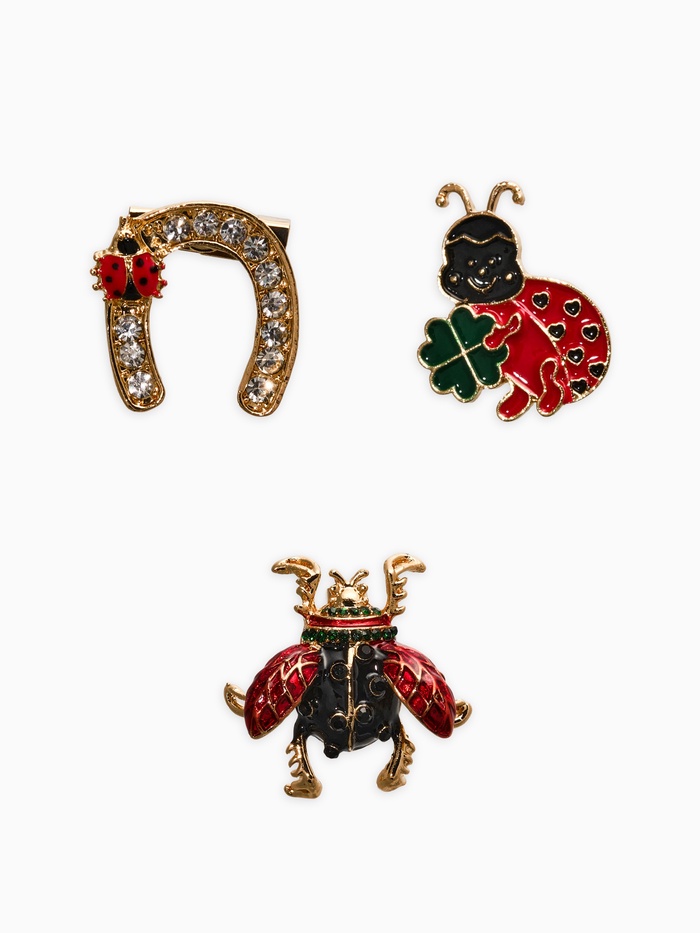 Броши «Подкова», набор 3 шт. разноцветный в золоте