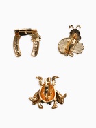 Броши «Счастливый случай», набор 3 шт. цветной в золоте 10904631