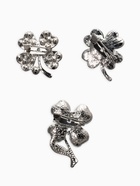 Броши «Клевер», набор 3 шт. зелёные в серебре - фото 65466656