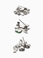 Броши «Клевер», набор 3 шт. зелёные в серебре - фото 65466657