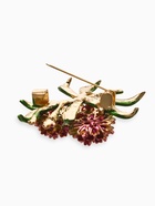 Брошь «Цветы Астры», розово-фиолетовая в золоте 10904641