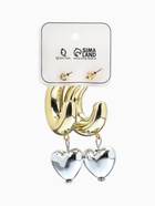 Серьги «Новый стиль. Сердечки», d=3 см, цвет золото-серебристый 10904825