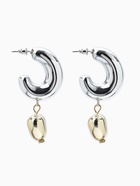 Серьги «Новый стиль. Сердечки», d=3 см, цвет серебристо-золотистый 10904826