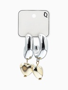 Серьги «Новый стиль. Сердечки», d=3 см, цвет серебристо-золотистый 10904826