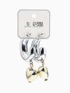 Серьги «Новый стиль. Сердечки», d=3 см, цвет серебристо-золотистый 10904826