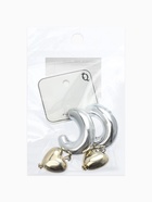 Серьги «Новый стиль. Сердечки», d=3 см, цвет серебристо-золотистый 10904826