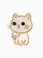 Брошь перламутровый «Котёнок», белая в золоте - фото 65466677