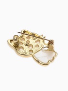 Брошь перламутровый «Котёнок», белая в золоте - фото 65466679