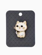 Брошь перламутровый «Котёнок», белая в золоте - фото 65466680