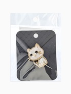 Брошь перламутровый «Котёнок», белая в золоте - фото 65466682