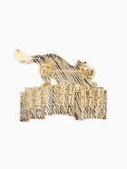 Брошь перламутровый «Котёнок» с пианино, чёрно-белая в золоте 10905883