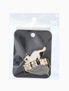 Брошь перламутровый «Котёнок» с пианино, чёрно-белая в золоте 10905883