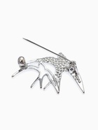 Брошь «Ласточки», белая в серебре 10905887