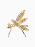 Брошь «Стрекоза» искристая, сине-голубая в золоте - Фото 2