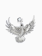 Брошь «Калибре с цветком», белая в серебре 10905891