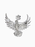 Брошь «Калибре с цветком», белая в серебре 10905891