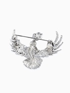 Брошь «Калибре с цветком», белая в серебре 10905891