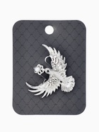 Брошь «Калибре с цветком», белая в серебре 10905891