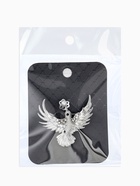 Брошь «Калибре с цветком», белая в серебре 10905891