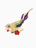 Брошь «Птичка», цветная в золоте 10905895