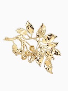 Брошь «Веточка Калины», красно-коричневая в золоте 10905901