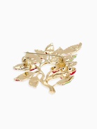 Брошь «Веточка Калины», красно-коричневая в золоте - Фото 3