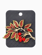 Брошь «Веточка Калины», красно-коричневая в золоте - Фото 4