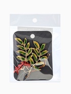 Брошь «Ветка Рябины», красно-зелёная в золоте 10905902