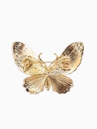 Брошь «Бабочка» матовая, в жилки, чёрная в золоте - Фото 2