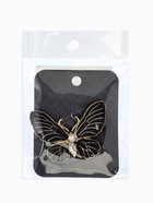 Брошь «Бабочка» матовая, в жилки, чёрная в золоте - фото 65466754