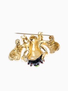 Брошь «Пчела в вишню», цветная в золоте - Фото 3