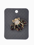 Брошь «Пчела в вишню», цветная в золоте - фото 65466758