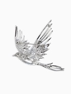 Брошь «Феникс снежный», серо-зелёная в серебре 10905912