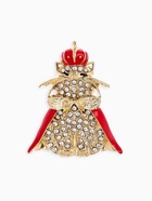 Брошь «Кошка Царица», красно-белая в золоте 10905913