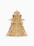 Брошь «Кошка Царица», красно-белая в золоте 10905913