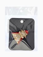 Брошь «Кошка Царица», красно-белая в золоте 10905913